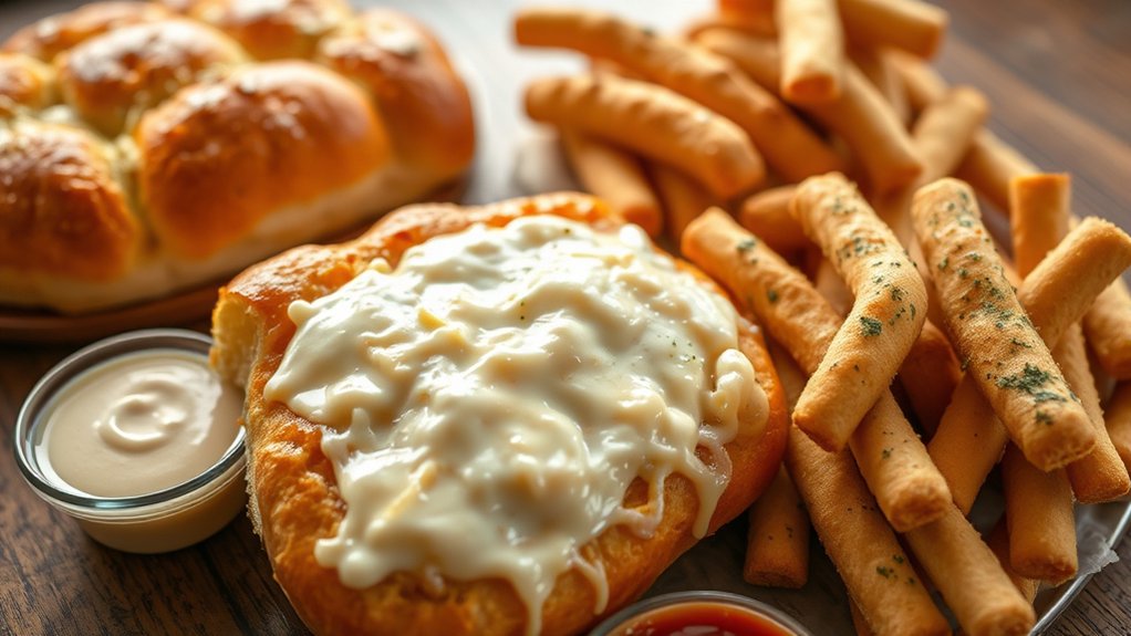 cheesy bread with dips