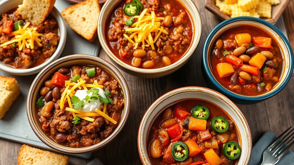 classic chili with toppings
