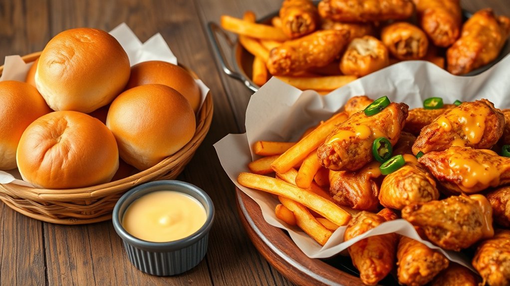 delicious appetizers and bread