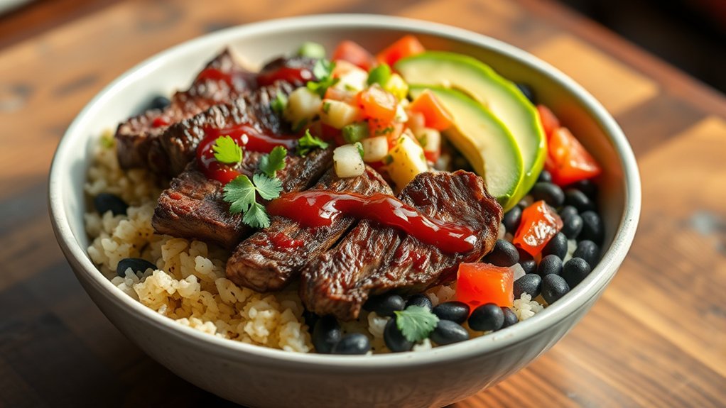 flavorful topped hearty meal